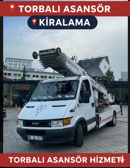Asansör kiralama fiyatları için Torbalı'da kurulan mobil asansör
